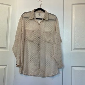 Polka dot chiffon button up by American apparel